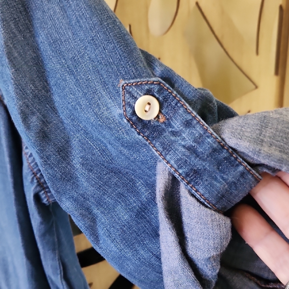 Chelsea & Theodore Blue Denim Lace-Up Dress - Picture 4 of 8